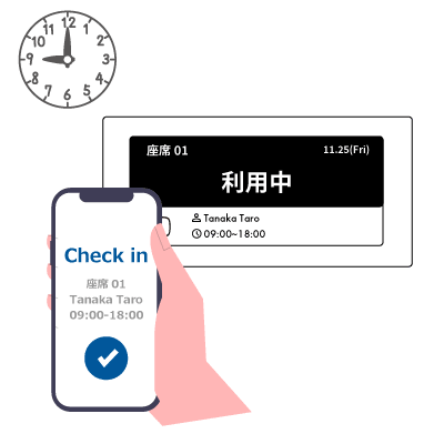 スマートホテリングを利⽤した田中課⻑の1⽇ 2